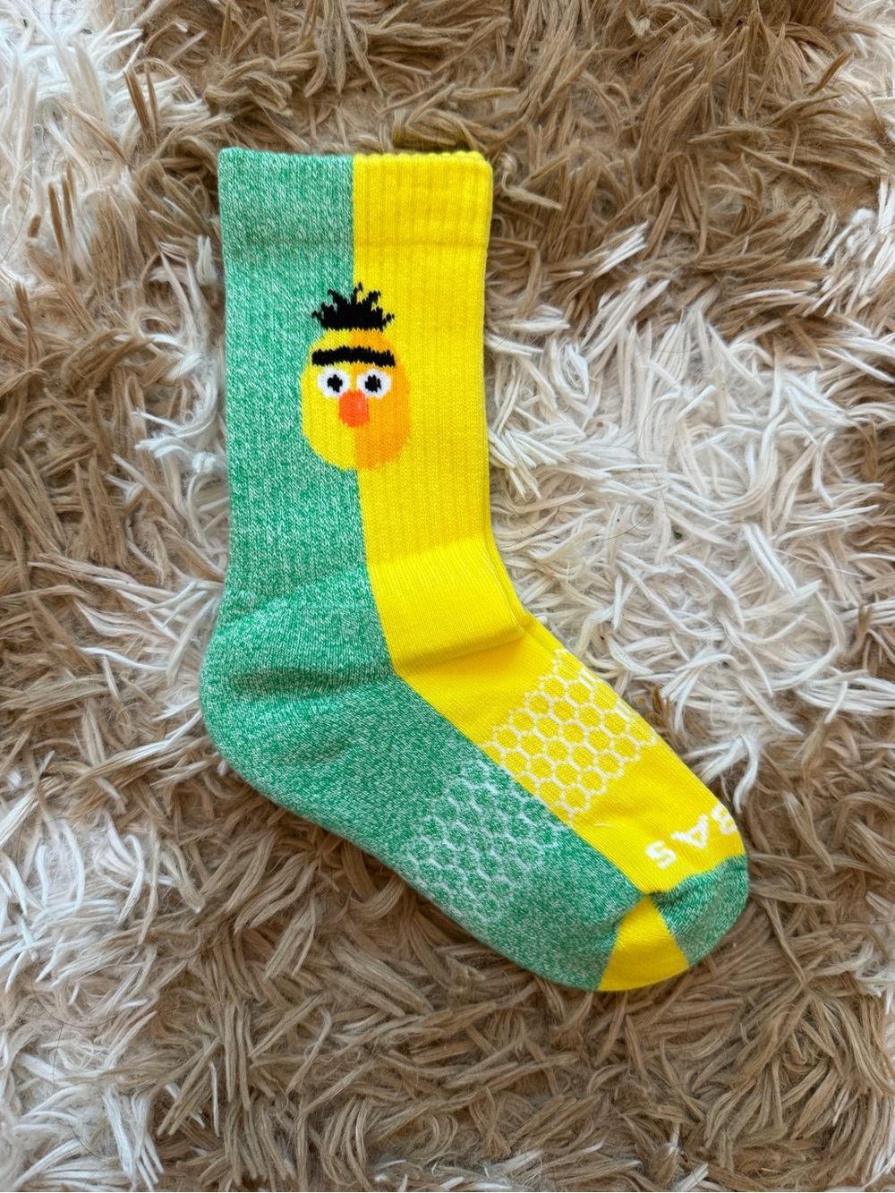 Bombas Kids Yellow and Green Sesame Street Crew Socks